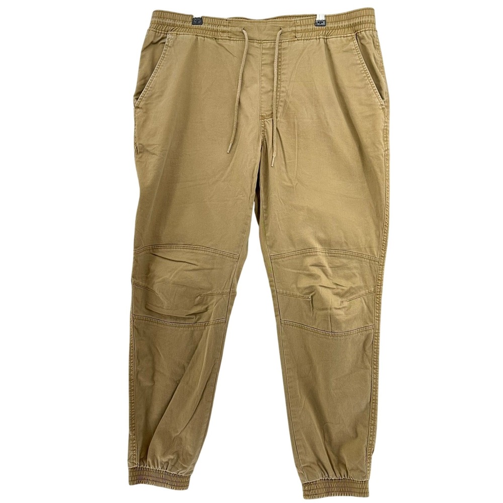 American Rag Cie Tan Chino Jogger Pants Mens Large Elastic Drawstring Skater 00s